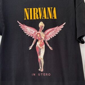 Nirvana In Utero Black Graphic Band T-Shirt